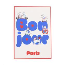 Carte de vœux Bonjour Paris caniches