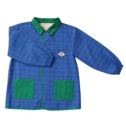 Tablier d'école enfant carreaux Dinosaures 5-6 ans