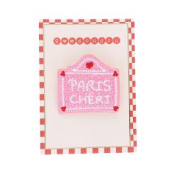 Broche rose Paris Chéri