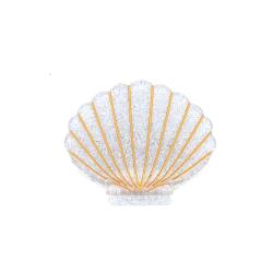 Pince à cheveux crabe coquillage paillettes argent