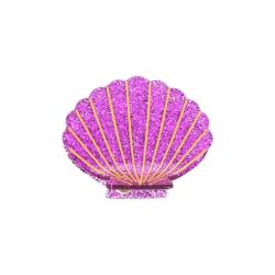 Pince à cheveux crabe coquillage paillettes violet