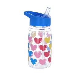 Gourde enfant paille cœurs multicolores 450ml