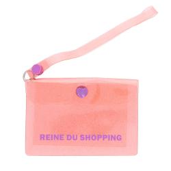 Porte-carte corail à paillettes 