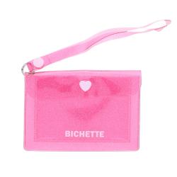 Porte-carte rose à paillettes 