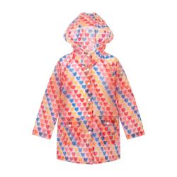 Ciré à capuche enfant cœurs multicolores 5-6 ans