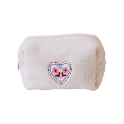 Trousse de toilette en sherpa blanc - Marguerite