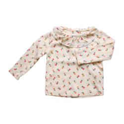 Tee-shirt manches longues bébé pointelle fleurie 6 mois - Dans la Ferme