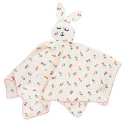Doudou lapin pointelle fleurie - Dans la ferme