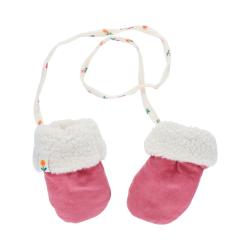 Moufles en sherpa blanc et velours rose - Dans la Ferme