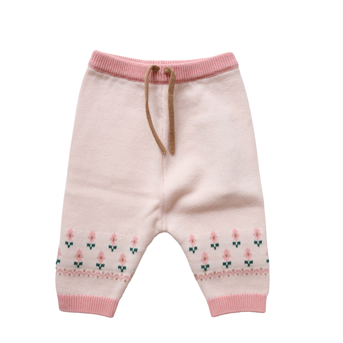 Pantalon jacquard rose oie 6 mois - Dans la ferme