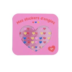 Set de 4 planches de stickers pour ongles coeurs - Multicoeurs