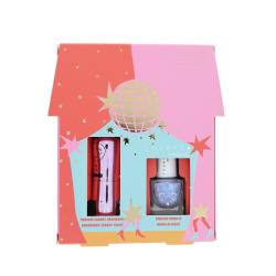 Coffret Maison de juliette baume sorbet framboise et vernis bleu paillettes