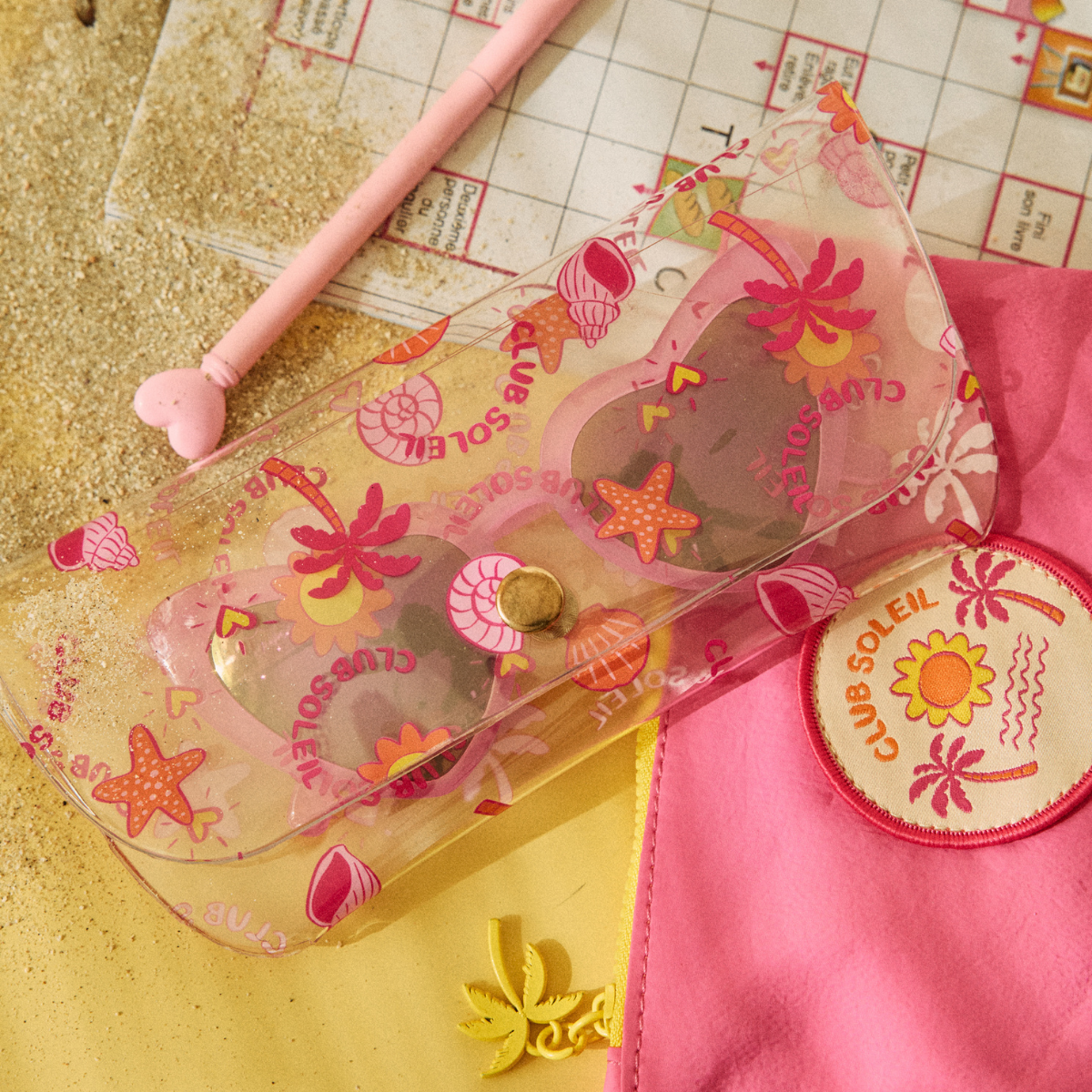 Etui à lunettes transparent palmiers - Club Soleil