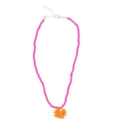 Collier en perles fuchsia et crabe - Club Soleil