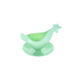 Coquetier poule en plastique vert d'eau