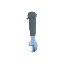 Cuillère manche en silicone gris - Éléphant