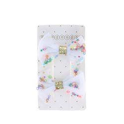 Lot de 2 barrettes noeud étoiles multicolores