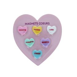 Lot de 6 magnets cœur