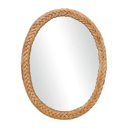 Miroir en rotin tressé