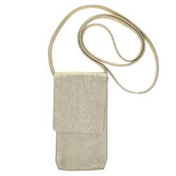Pochette de téléphone cuir doré