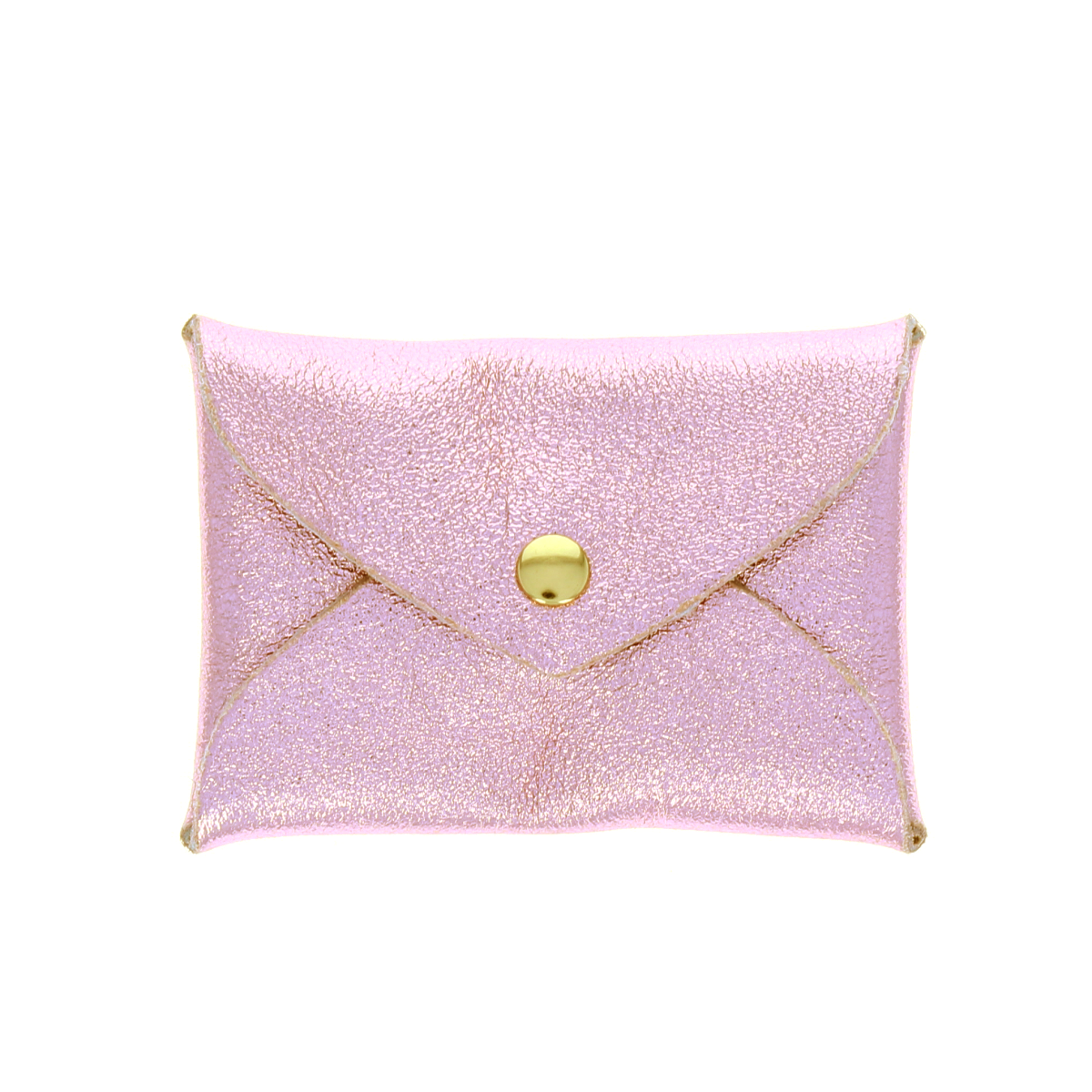 Porte-monnaie enveloppe cuir rose