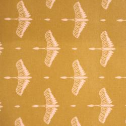 Toile cirée oiseaux moutarde