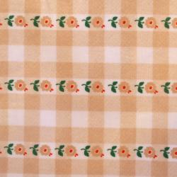 Toile cirée vichy fleurs vintage
