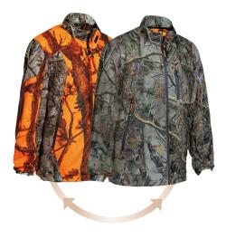 Veste de chasse réversible Percussion GhostCamo Blaze & Black - Forest Evo, Multicolore, Taille XL, MADE IN CHASSE - Equipements de chasse