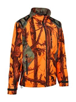 Blouson de chasse softshell Percussion GhostCamo B&B, Orange, Taille L, MADE IN CHASSE - Equipements de chasse