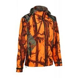 Blouson de chasse softshell Percussion GhostCamo B&B, Orange, Taille S, MADE IN CHASSE - Equipements de chasse