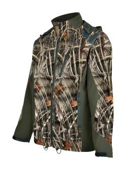 Blouson softshell Percussion GhostCamo Wet, Vert, Taille 4XL, MADE IN CHASSE - Equipements de chasse