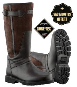 Bottes de chasse grand froid Aigle Inverss GTX + Sac à bottes Rubberbag, Marron, Taille 43, MADE IN CHASSE - Equipements de chasse