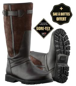 Bottes de chasse grand froid Aigle Inverss GTX + Sac à bottes Rubberbag, Marron, Taille 45, MADE IN CHASSE - Equipements de chasse
