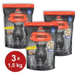 Attractant sanglier Black Fire invisible goût Poisson - Pack 3 sacs, MADE IN CHASSE - Equipements de chasse