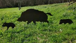 Lot de 3 silhouettes métalliques famille de Sangliers, MADE IN CHASSE - Equipements de chasse