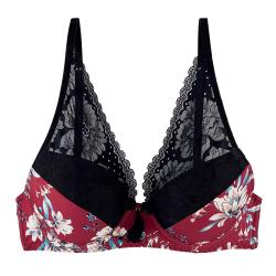 Pomm'Poire Soutien-gorge ampliforme coque moulée bordeaux Pivoine