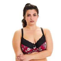 Pomm'Poire Soutien-gorge grand maintien bordeaux Pivoine