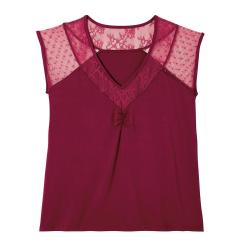 Pomm'Poire Top de pyjama bordeaux Nuit