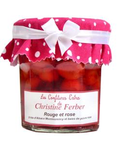 Confiture rouge et rose - griotte d'Alsace Montmorency et baies de poivre rose Christine Ferber