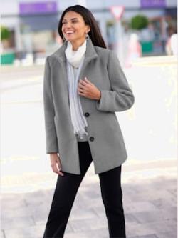 Veste avec doublure , gris chiné, taille 40 - MODA VILONA - Mode Femme et Homme
