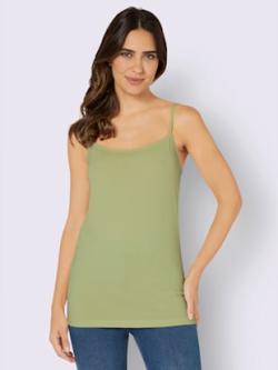 Débardeur bretelles spaghetti réglables , vert tilleul, taille 46 - MODA VILONA - Mode Femme et Homme