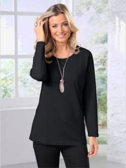 T-shirt femme confortable manches longues , noir, taille 50 - MODA VILONA - Mode Femme et Homme