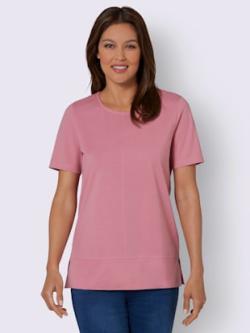 T-shirt à manches courtes coupe longue , vieux rose, taille 44 - MODA VILONA - Mode Femme et Homme