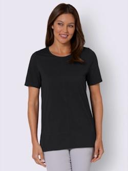 T-shirt à manches courtes coupe longue , noir, taille 40 - MODA VILONA - Mode Femme et Homme