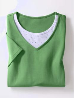 T-shirt à manches courtes aspect 2 en 1 tendance , pomme, taille 50 - MODA VILONA - Mode Femme et Homme