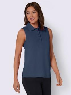 Débardeur qualité piqué , bleu foncé, taille 54 - MODA VILONA - Mode Femme et Homme
