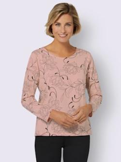 T-shirt à manches longues imprimé floral , couleur poudre à motifs, taille 42 - MODA VILONA - Mode Femme et Homme