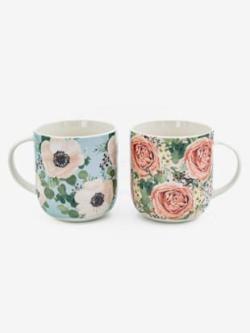 Ensemble de 2 tasses motif floral délicat , blanc, taille 0 - MODA VILONA - Mode Femme et Homme