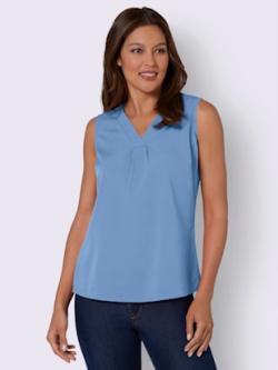 Liquette pli creux affinant , bleu ciel, taille 56 - MODA VILONA - Mode Femme et Homme