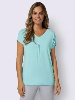 T-shirt viscose douce et fluide , aigue-marine, taille 48 - MODA VILONA - Mode Femme et Homme